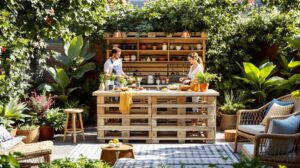 cuisine en palette exterieur