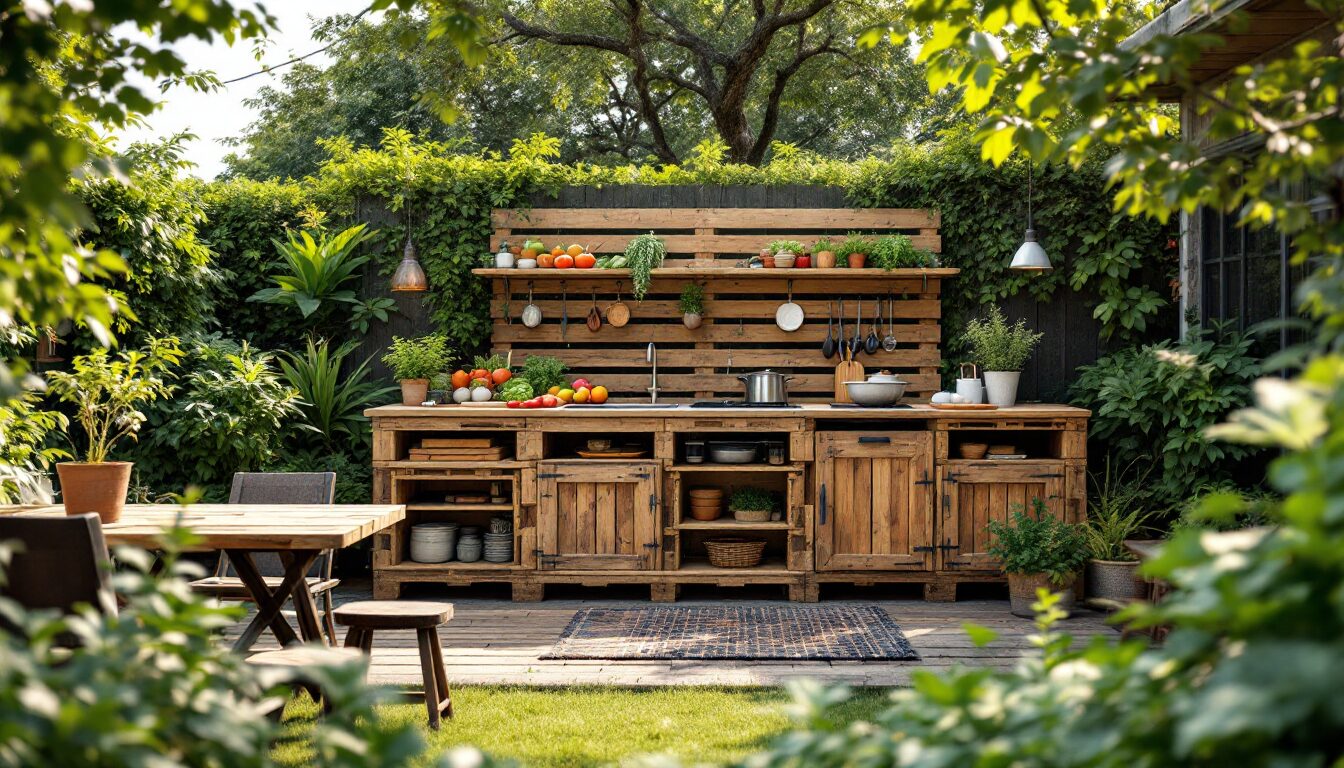 cuisine en palette exterieur