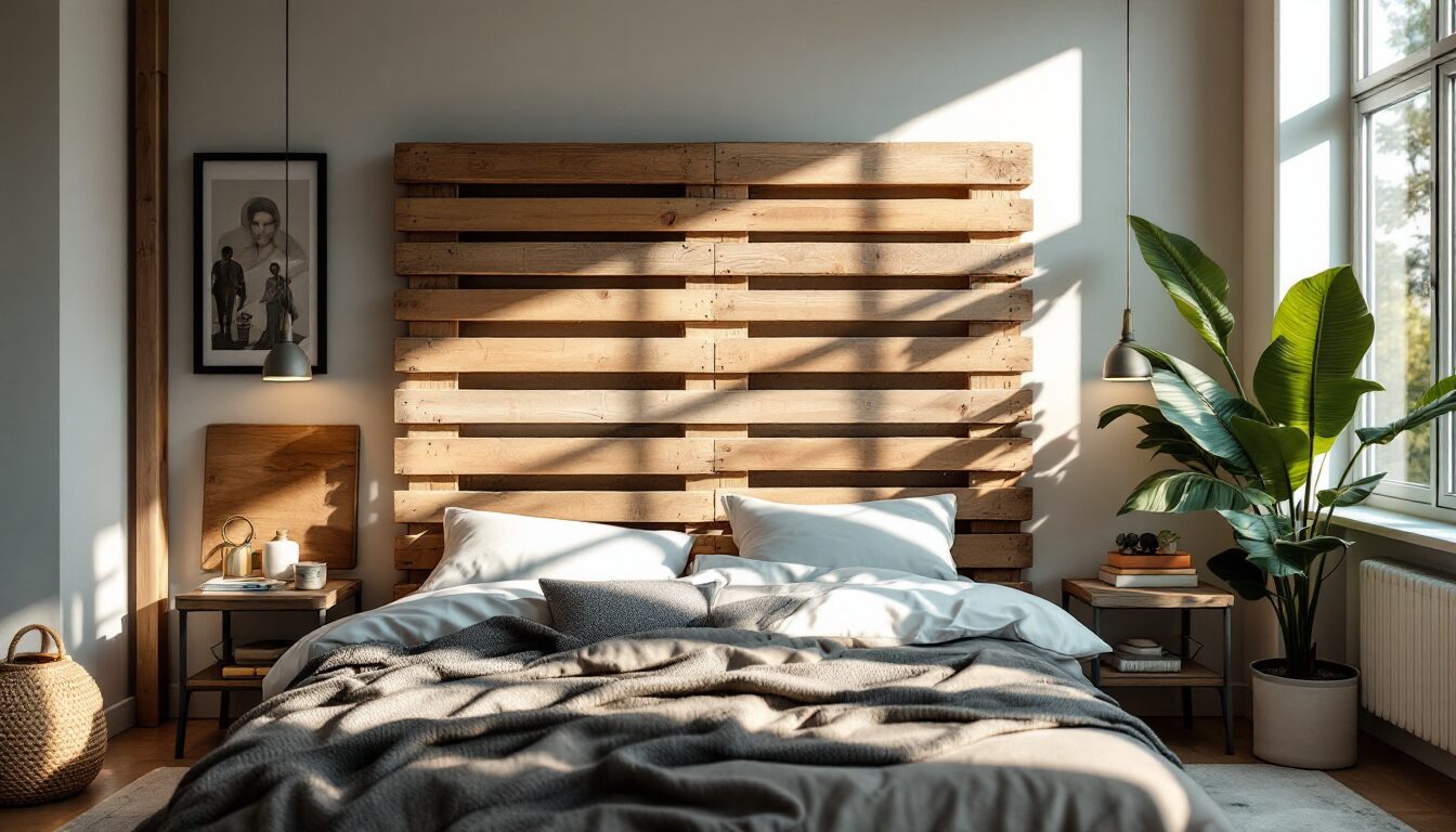 photo tete de lit en palette