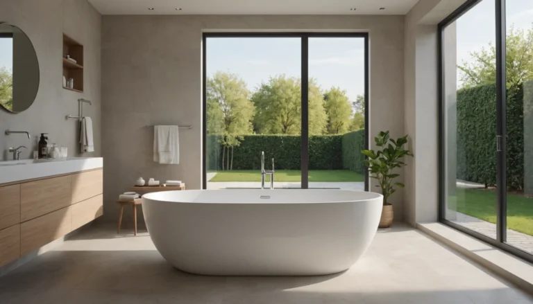 baignoire ilot contre un mur