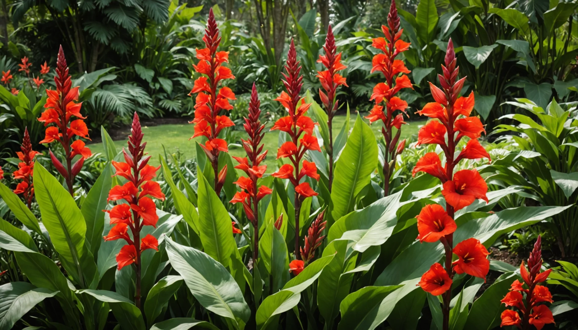 cannas fleurs rouges
