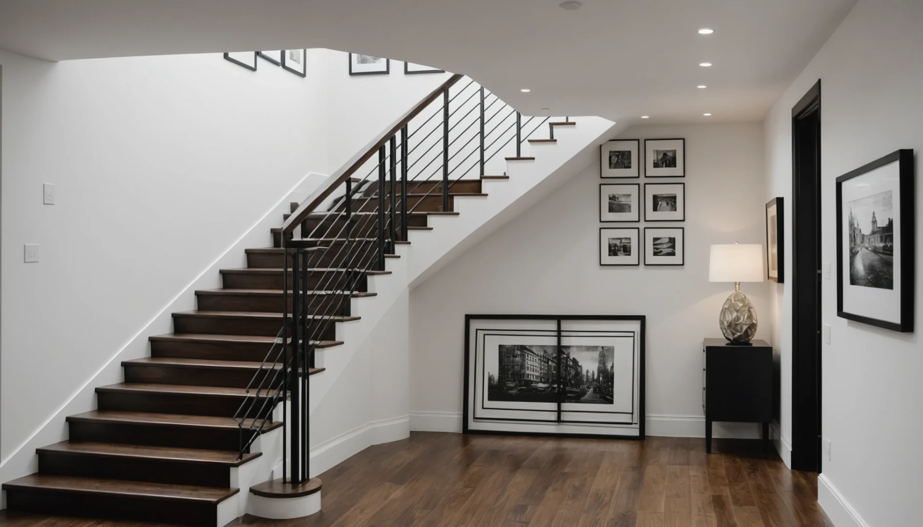 accrocher des photos dans la cage d’escalier