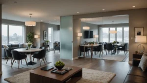 séparation visuelle entre salon et salle à manger