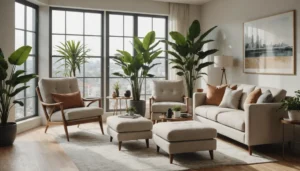 fauteuil moderne avec repose-pied