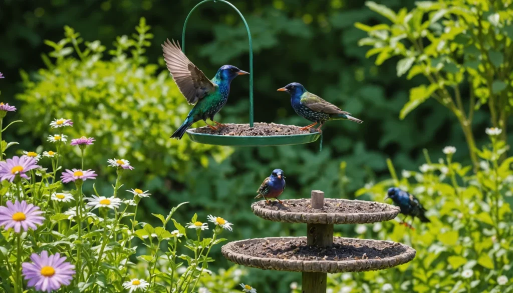 etourneau dans le jardin