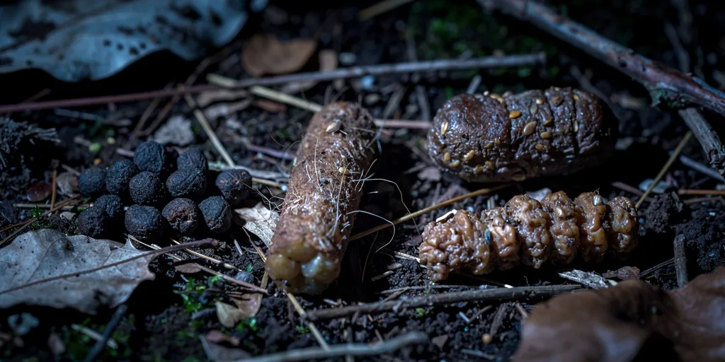 crottes d'animaux nocturnes